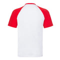 White-Red - Back - Fruit Of The Loom Mens Valueweight Baseball T-Shirt