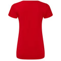 Red - Back - Fruit Of The Loom Womens-Ladies Iconic V Neck T-Shirt