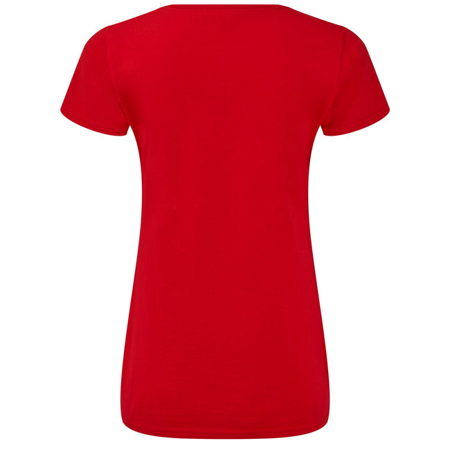 Red - Back - Fruit Of The Loom Womens-Ladies Iconic V Neck T-Shirt