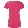 Fuchsia - Back - Fruit Of The Loom Womens-Ladies Iconic V Neck T-Shirt