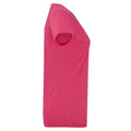 Fuchsia - Side - Fruit Of The Loom Womens-Ladies Iconic V Neck T-Shirt