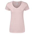 Powder Rose - Front - Fruit Of The Loom Womens-Ladies Iconic V Neck T-Shirt