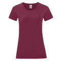 Burgundy - Front - Fruit of the Loom Womens-Ladies Iconic 150 T-Shirt