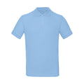 Sky Blue - Front - B&C Mens Inspire Organic Polo Shirt