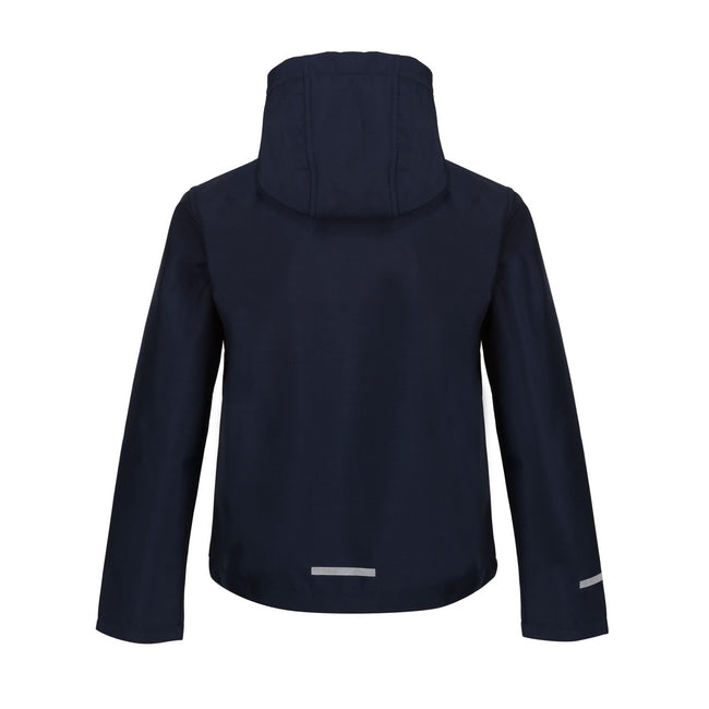 Navy-Royal Blue - Back - Regatta Childrens-Kids Ablaze 3 Layer Hooded Soft Shell Jacket