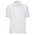 White - Front - Fruit of the Loom Childrens-Kids 65-35 Polo Shirt