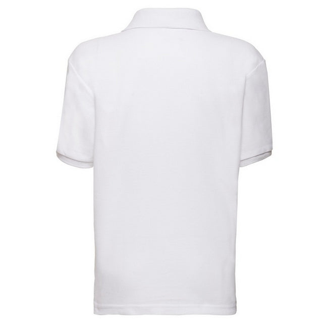 White - Back - Fruit of the Loom Childrens-Kids 65-35 Polo Shirt