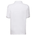 White - Back - Fruit of the Loom Childrens-Kids 65-35 Polo Shirt