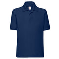 Navy - Front - Fruit of the Loom Childrens-Kids 65-35 Polo Shirt
