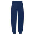Navy - Back - Fruit of the Loom Childrens-Kids Classic Elasticated Cuff Jogging Bottoms