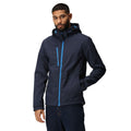 Navy-French Blue - Side - Regatta Mens Venturer 3 Layer Hooded Soft Shell Jacket