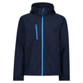 Navy-French Blue - Front - Regatta Mens Venturer 3 Layer Hooded Soft Shell Jacket