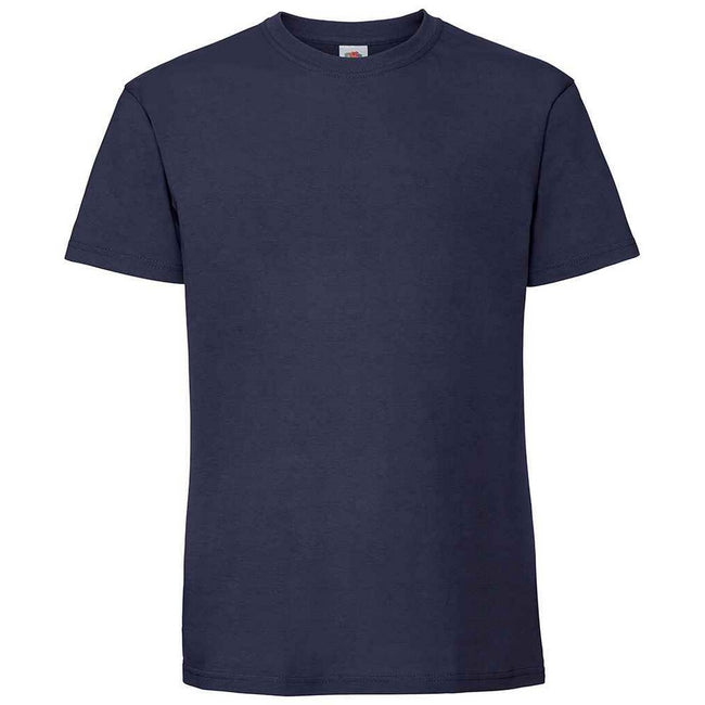 Navy - Front - Fruit of the Loom Mens Iconic 195 Premium Ringspun Cotton T-Shirt