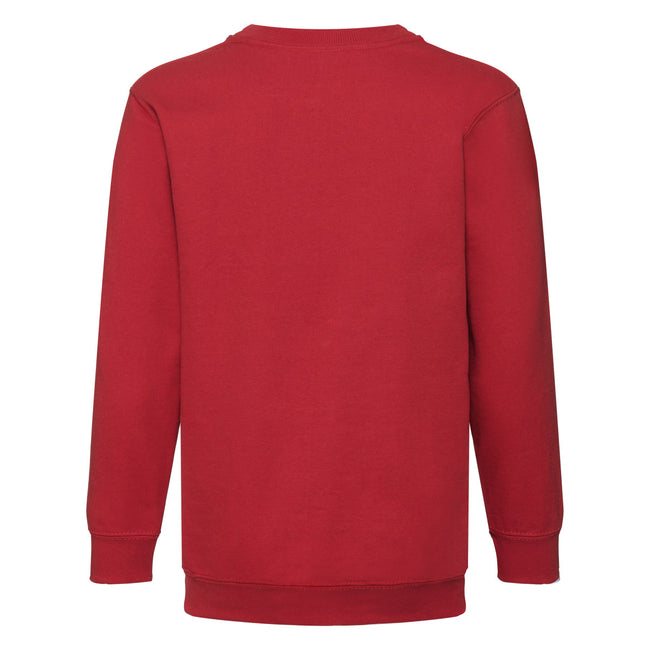 Red - Back - Fruit of the Loom Childrens-Kids Classic Set-in Sweatshirt