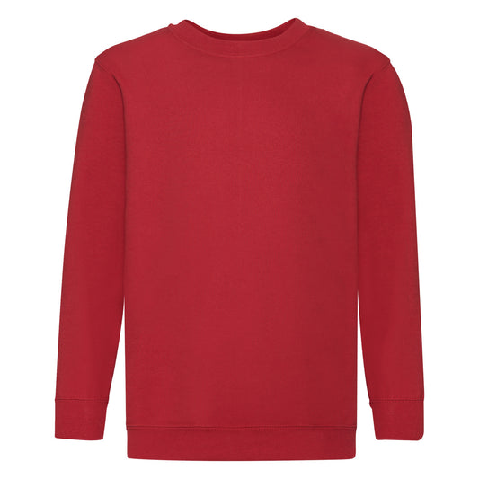 Red - Front - Fruit of the Loom Childrens-Kids Classic Set-in Sweatshirt