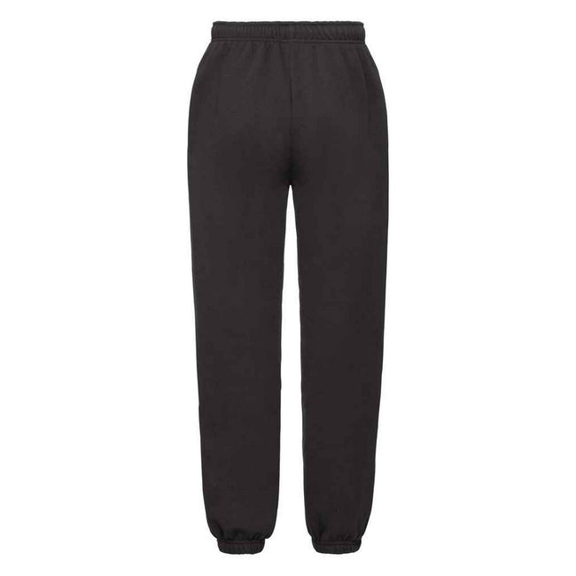 Black - Back - Fruit of the Loom Childrens-Kids Premium Elasticated Cuff Jogging Bottoms