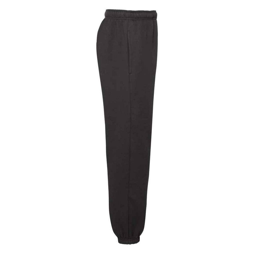 Black - Side - Fruit of the Loom Childrens-Kids Premium Elasticated Cuff Jogging Bottoms