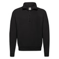 Black - Front - Fruit of the Loom Mens Classic Zip Neck Sweatshirt