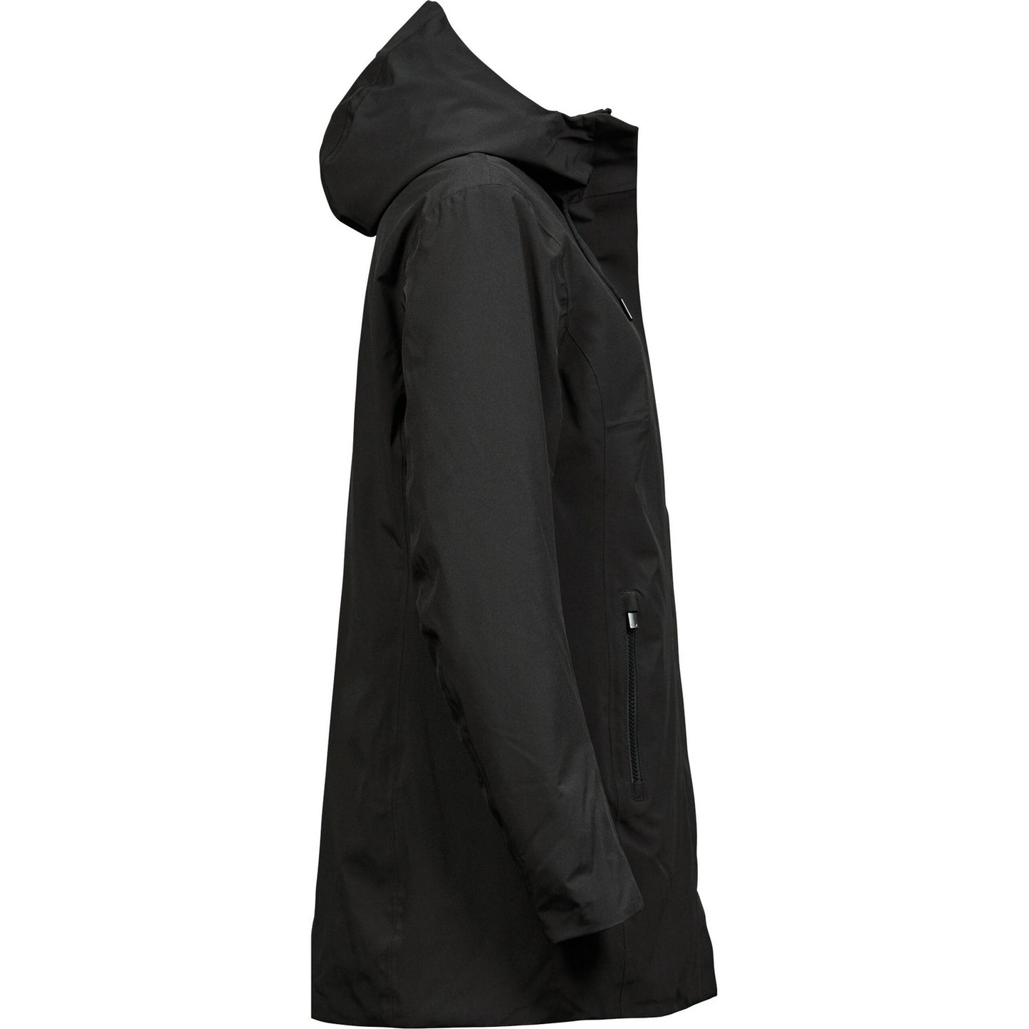 Black - Side - Tee Jays Womens-Ladies All Weather Parka
