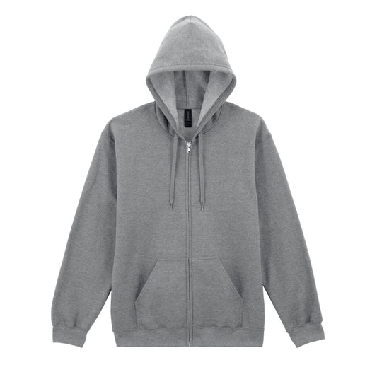 Sports Grey - Front - Gildan Mens Softstyle Midweight Full Zip Hoodie