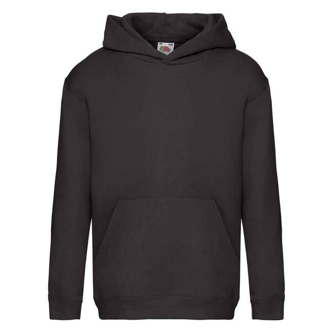 Black - Front - Fruit of the Loom Childrens-Kids Premium Hoodie