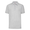 Heather Grey - Front - Fruit of the Loom Mens 65-35 Polo Shirt