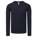 Deep Navy - Front - Fruit of the Loom Mens Iconic 150 Classic Long-Sleeved T-Shirt