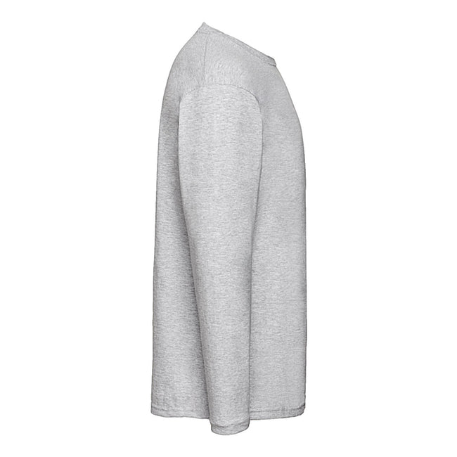 Heather Grey - Side - Fruit of the Loom Mens Valueweight Heather Long-Sleeved T-Shirt