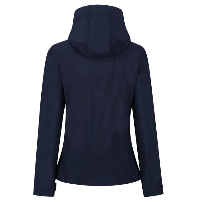 Navy-French Blue - Back - Regatta Womens-Ladies Venturer 3 Layer Hooded Soft Shell Jacket
