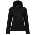Black - Front - Regatta Womens-Ladies Venturer 3 Layer Hooded Soft Shell Jacket