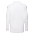 White - Back - Fruit of the Loom Childrens-Kids Long-Sleeved Polo Shirt