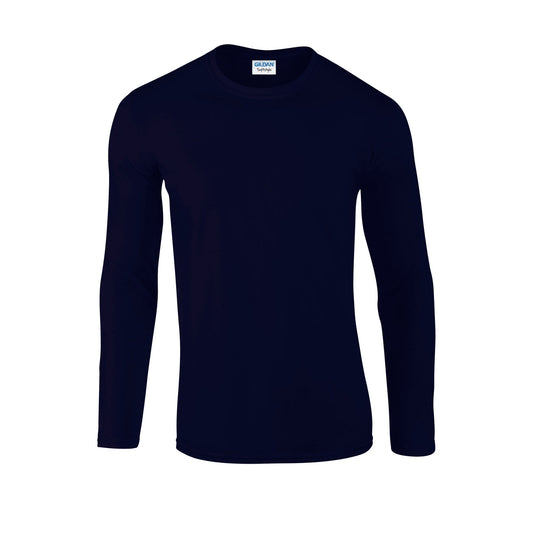 Navy - Front - Gildan Unisex Adult Soft Touch Long-Sleeved T-Shirt
