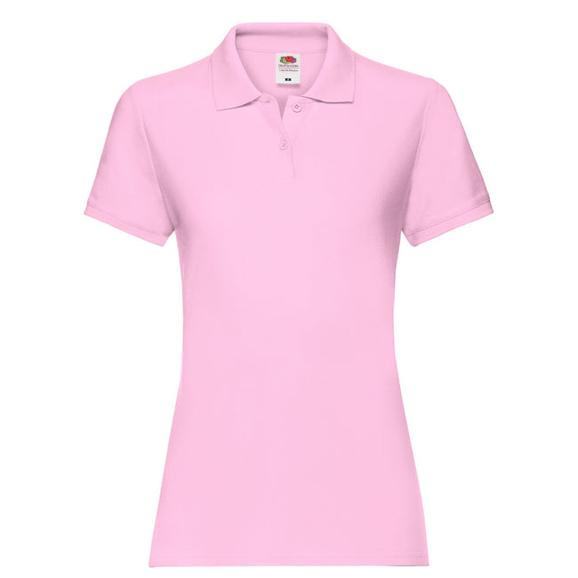 Light Pink - Front - Fruit of the Loom Womens-Ladies Premium Plain Polo Shirt