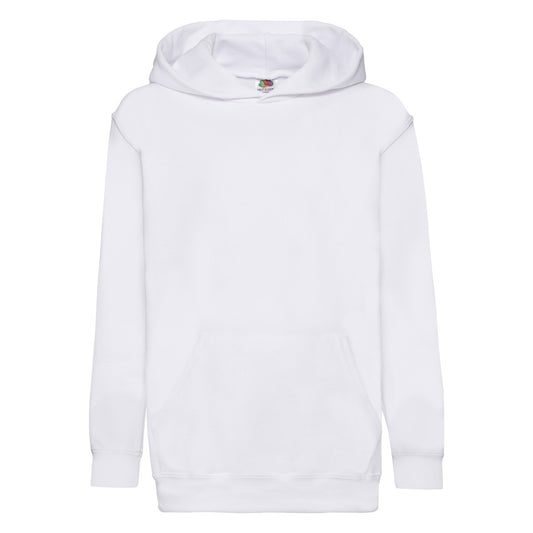 White - Front - Fruit of the Loom Childrens-Kids Classic 260 Hoodie