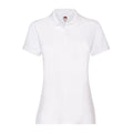 White - Front - Fruit of the Loom Womens-Ladies Premium Plain Polo Shirt