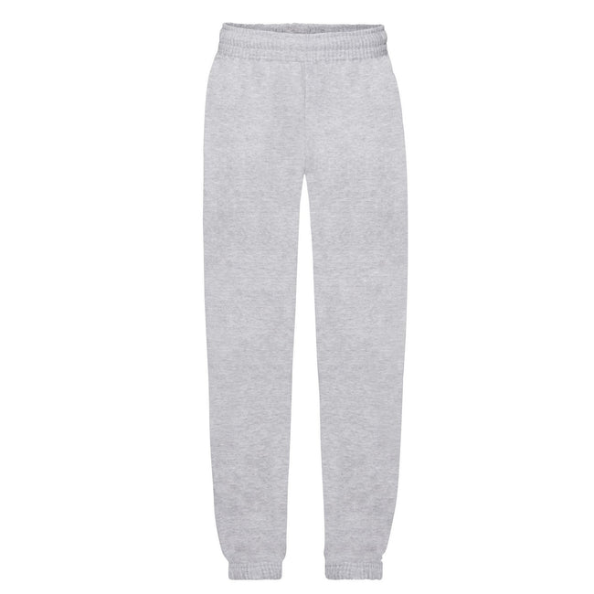 Heather Grey - Front - Fruit Of The Loom Childrens-Kids Premium Heather Elasticated Cuff Jogging Bottoms