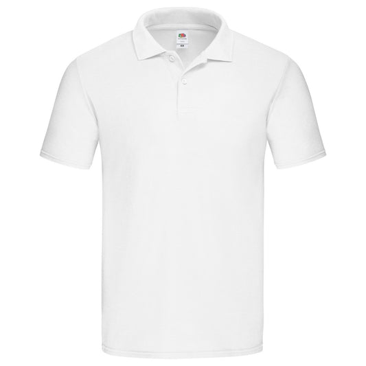 White - Front - Fruit of the Loom Mens Original Plain Polo Shirt