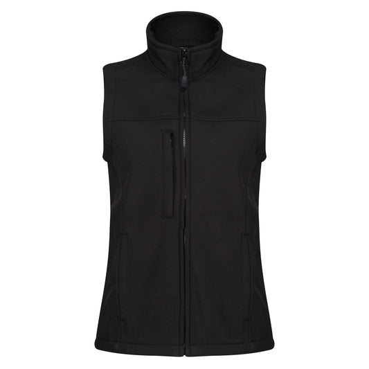 Black - Front - Regatta Womens-Ladies Flux Softshell Gilet