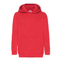 Red - Front - Fruit of the Loom Childrens-Kids Lightweight Hoodie