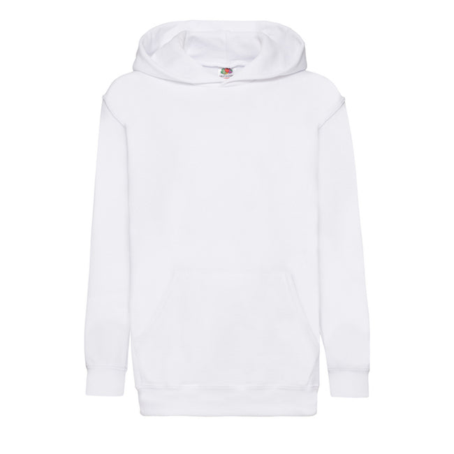 White - Front - Fruit of the Loom Childrens-Kids Lightweight Hoodie