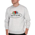 Heather Grey - Side - Fruit of the Loom Mens Vintage Logo Printed Sweatshirt
