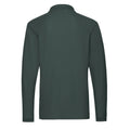 Forest Green - Back - Fruit of the Loom Mens Premium Long-Sleeved Polo Shirt