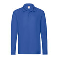 Royal Blue - Front - Fruit of the Loom Mens Premium Long-Sleeved Polo Shirt