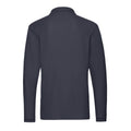 Deep Navy - Back - Fruit of the Loom Mens Premium Long-Sleeved Polo Shirt
