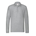 Athletic Heather - Front - Fruit of the Loom Mens Premium Long-Sleeved Polo Shirt