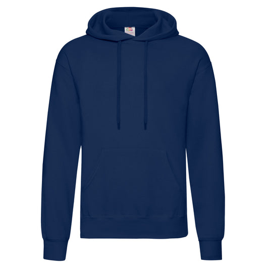 Navy - Front - Fruit of the Loom Mens Classic Hooded Hoodie