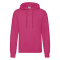 Fuchsia - Front - Fruit of the Loom Mens Classic Hooded Hoodie