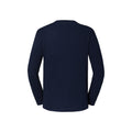 Deep Navy - Back - Fruit of the Loom Mens Iconic 195 Premium Ringspun Cotton Long-Sleeved T-Shirt