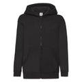 Black - Front - Fruit of the Loom Childrens-Kids Classic Hooded Jacket