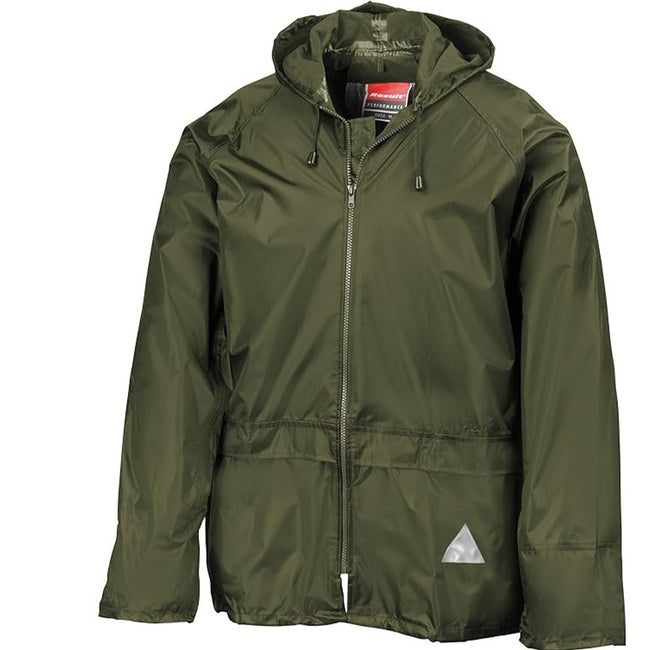 Olive - Back - Result Mens Waterproof Jacket And Trousers Set